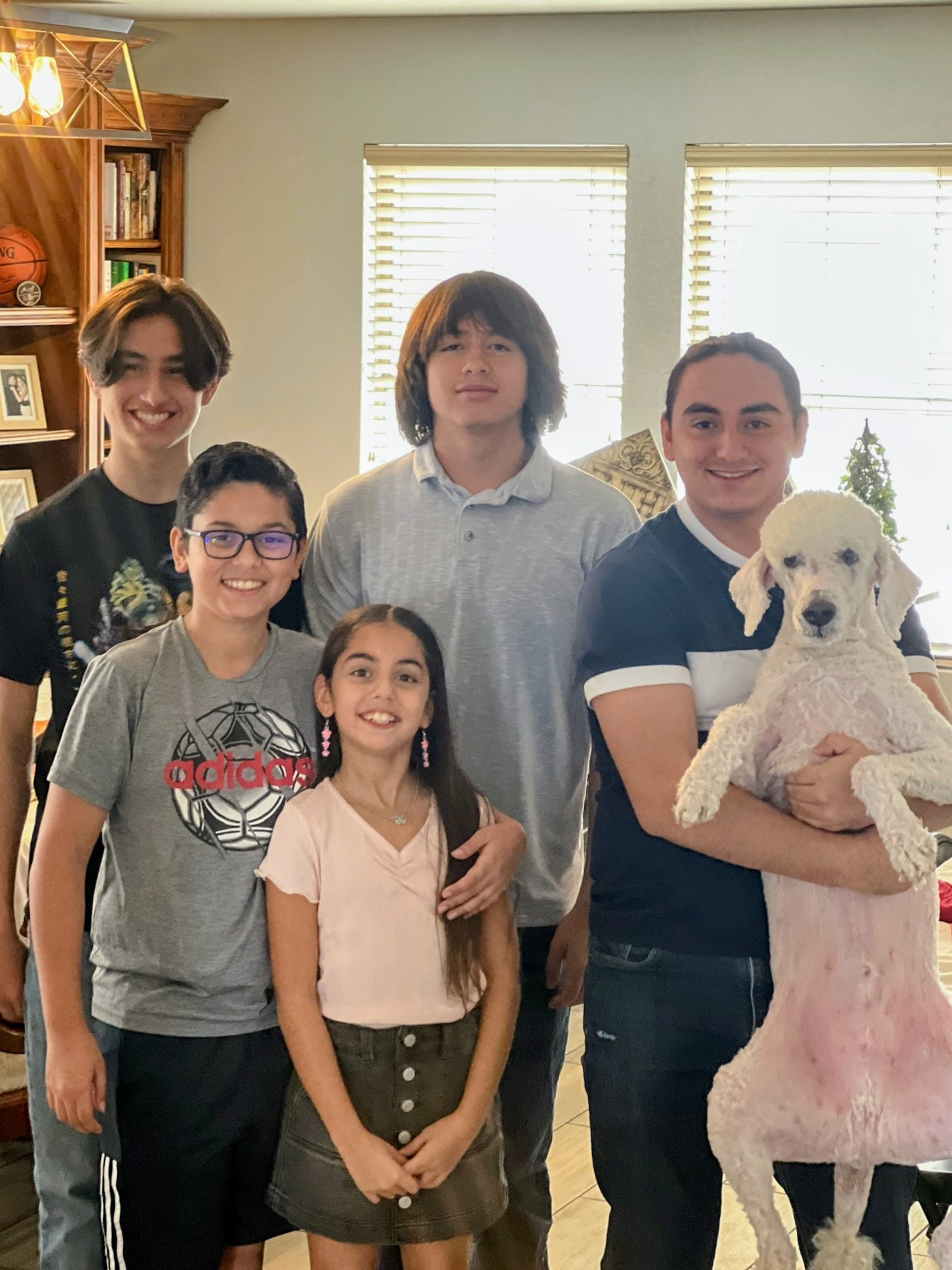 Cruz's children with the family dog