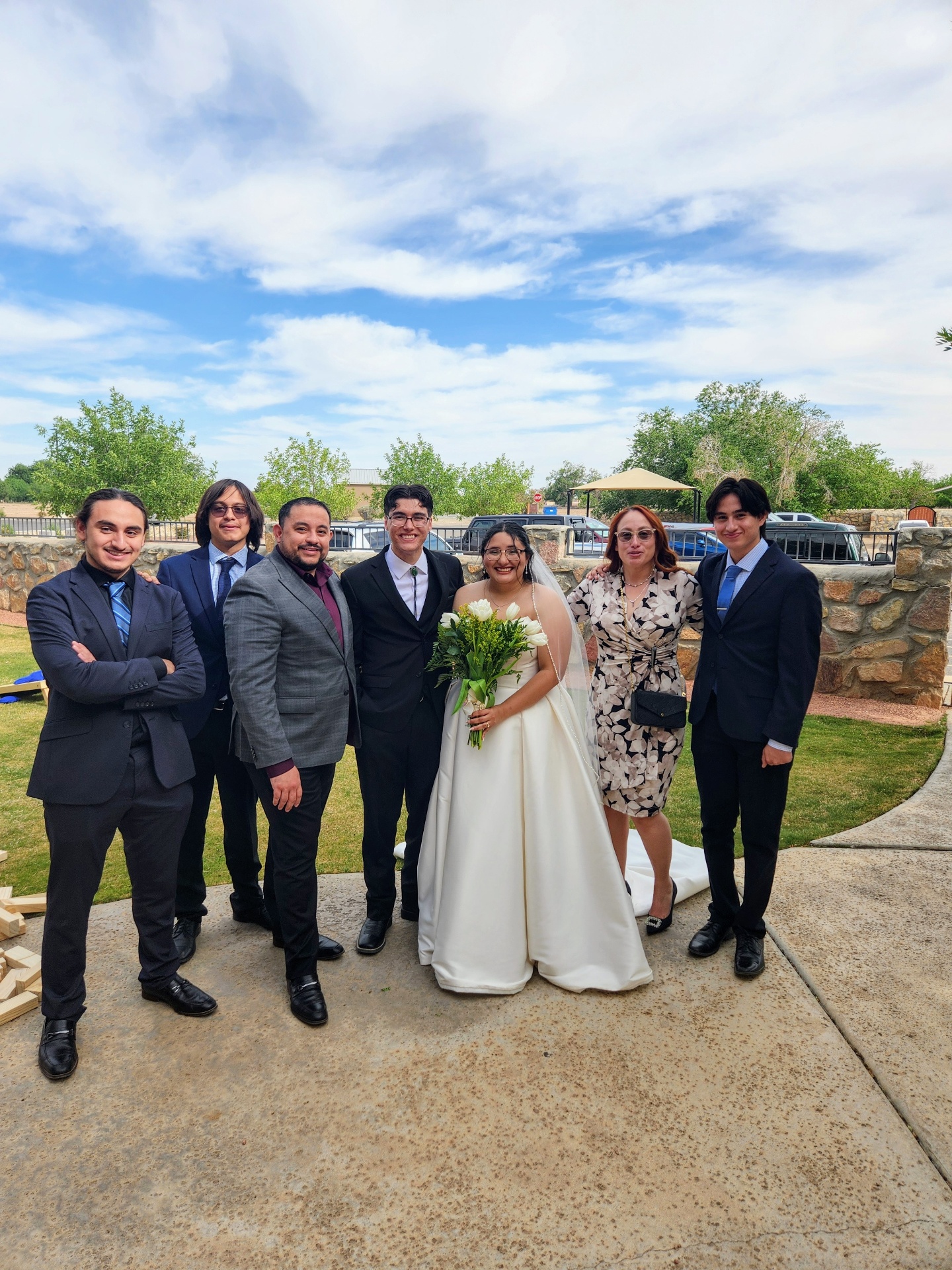 Cruz with his family at a wedding celebration