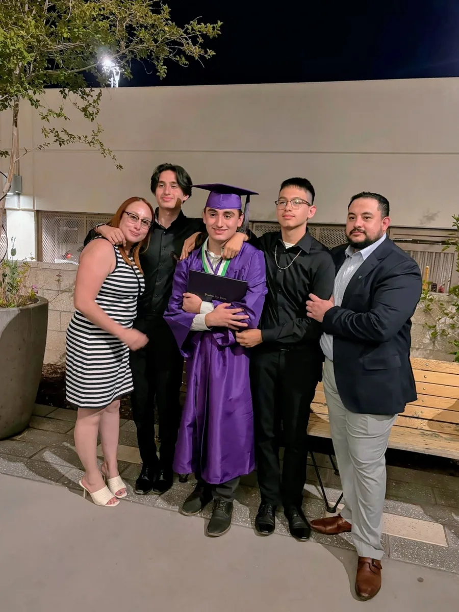 Cruz with his family at graduation