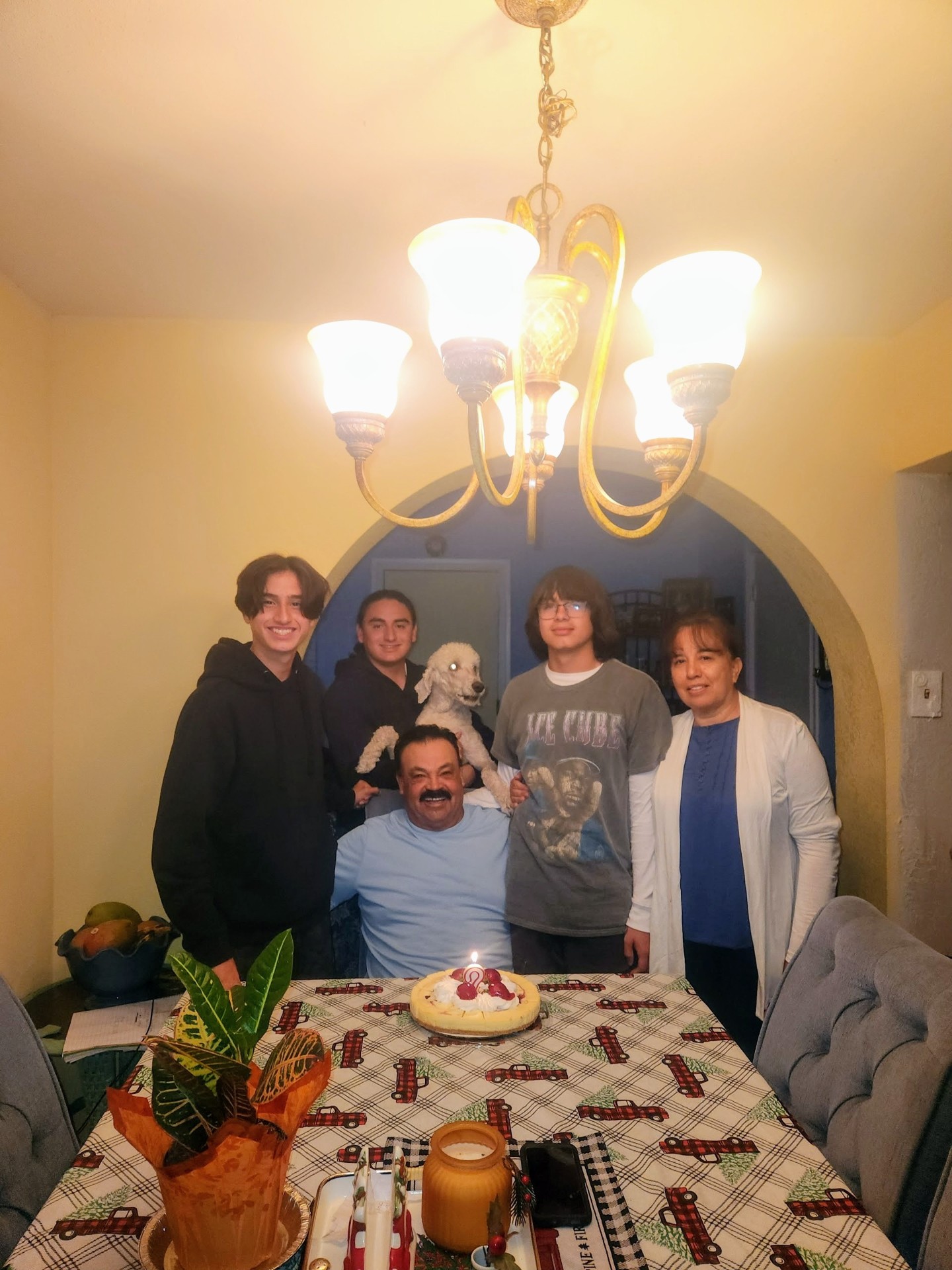 Cruz's family celebrating a birthday together