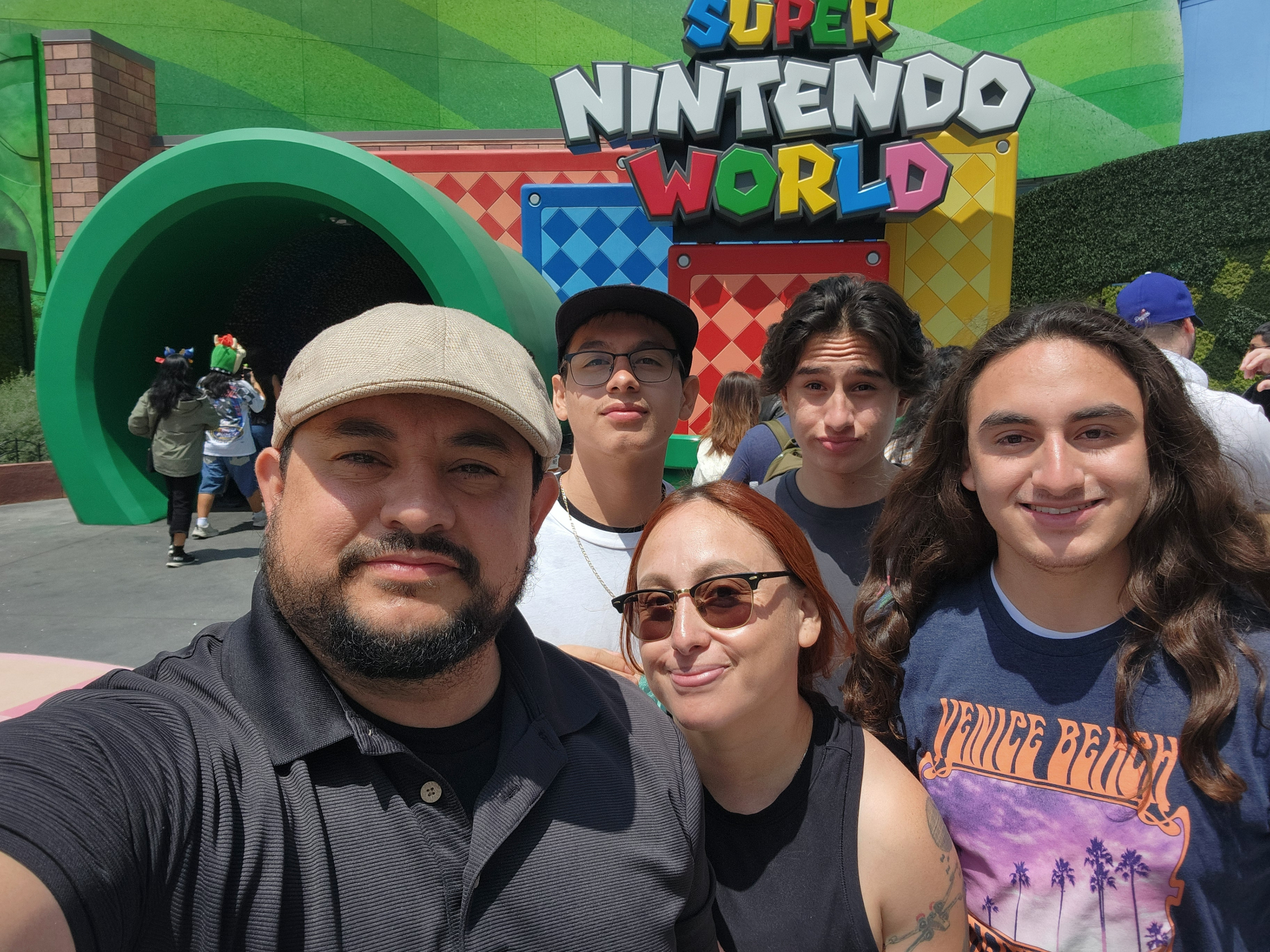 Cruz with his family at Super Nintendo World