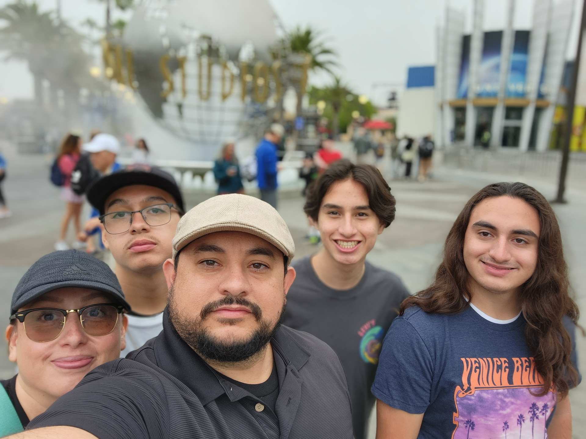 Cruz with his family at Universal Studios